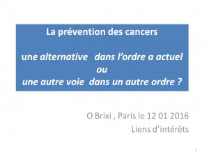 Omar Brixi Prévention des cancers